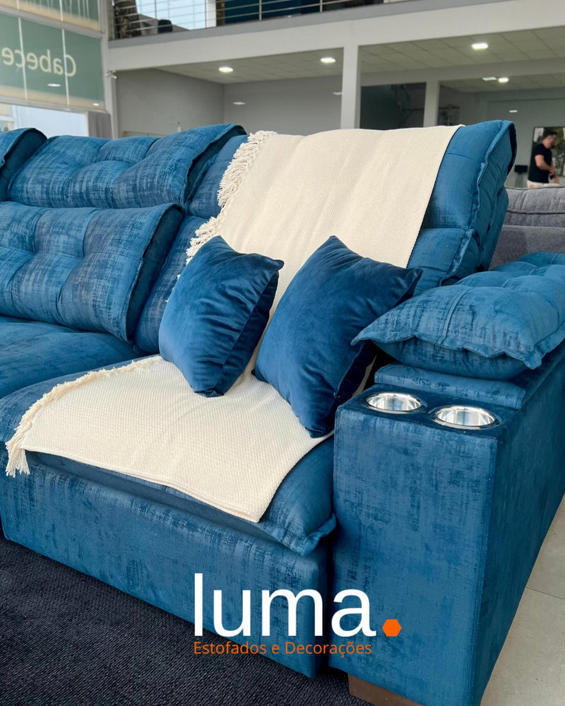 Sofa madri 2,90m | tecido jazz azul