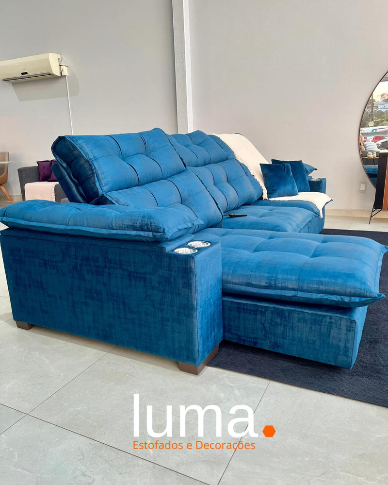 Sofa madri 2,90m | tecido jazz azul